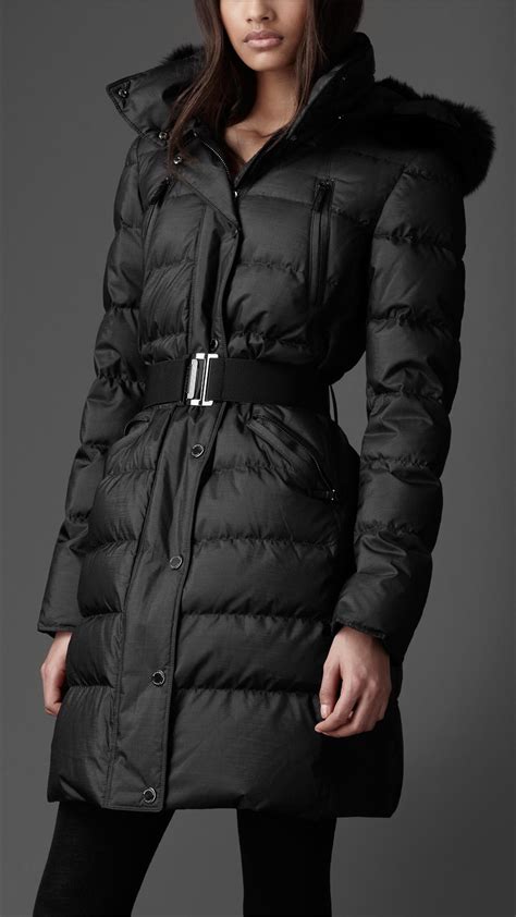 fur trim quilted coat burberry|burberry coats for women.